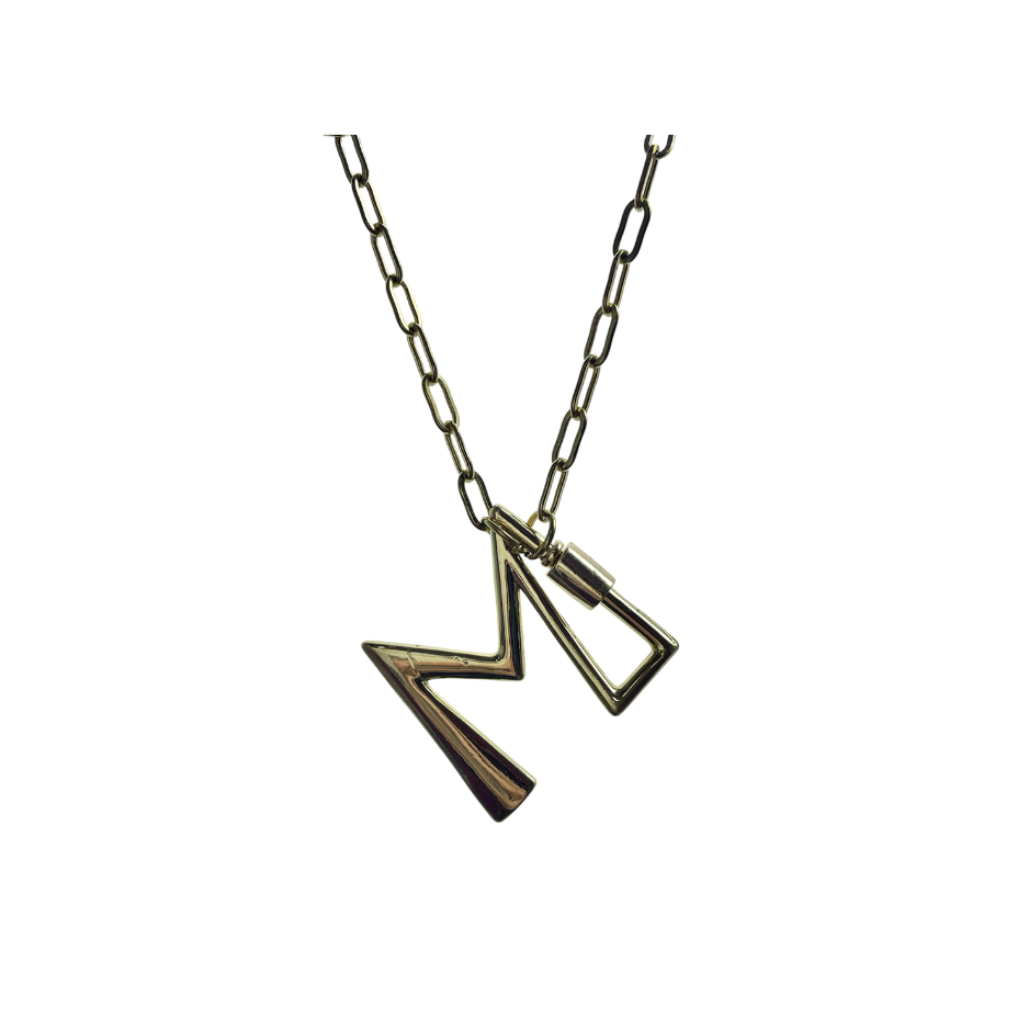 Inicial M contorno grande dorada